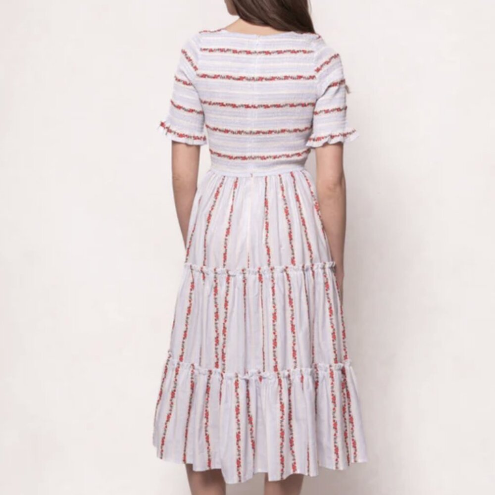Ivy City Co - Beatrice Dress in Floral Stripe  - M Perfect For Easter! - Picture 4 of 9